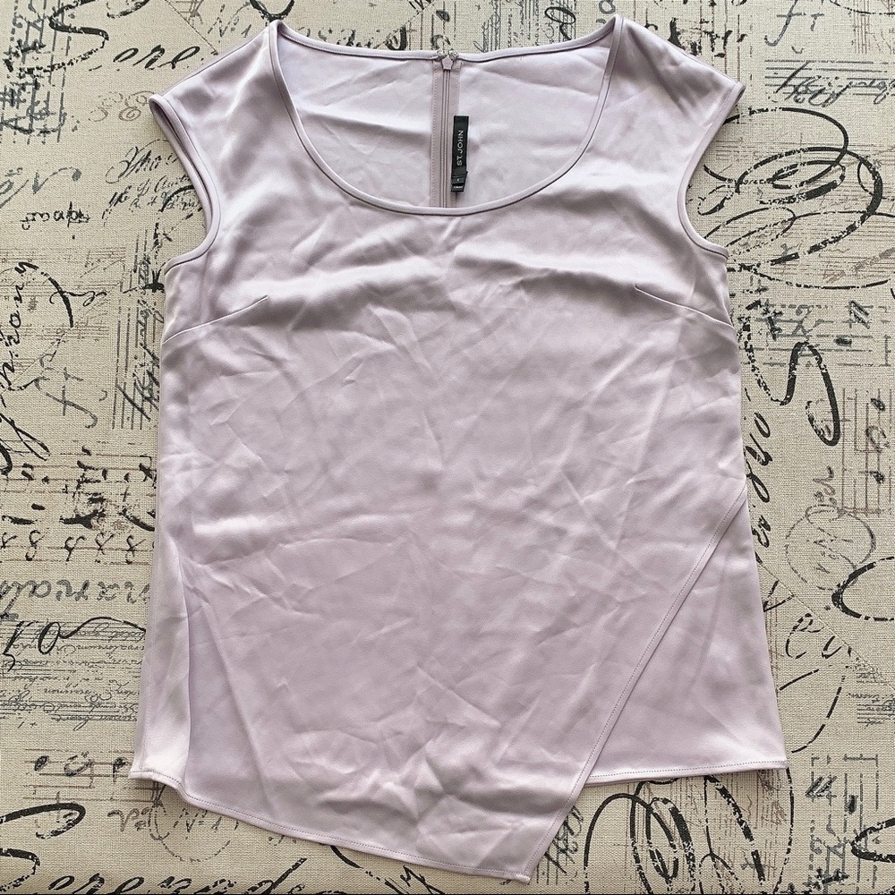ST. JOHN silk lilac purple tank top